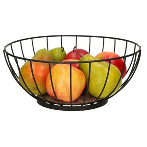 Tafel fruitschaal rond zwart metaal diameter 28 cm