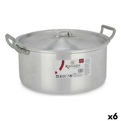 Kookpot met Deksel Kinvara 100008 100008 Zilverkleurig 6,5 L 35 x 16 x 28 cm (6 Stuks)