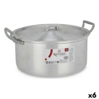 Kookpot met Deksel Kinvara 100008 100008 Zilverkleurig 6,5 L 35 x 16 x 28 cm (6 Stuks)