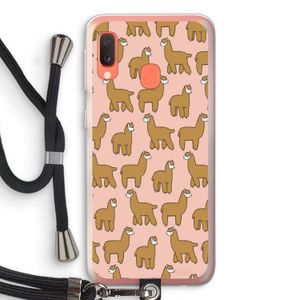 Alpacas: Samsung Galaxy A20e Transparant Hoesje met koord