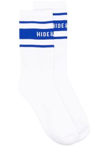 Hide&Jack chaussettes nervurées à bande logo - Blanc