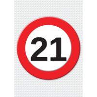 Verjaardag deurposter - 21 jaar - stopbord - 59 x 84 cm - leeftijd feestartikelen Verjaardag deurposter - 21 jaar - stopbord - 59 x 84 cm - leeftijd feestartikelen