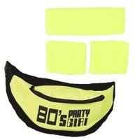 Foute 80s/90s party verkleed accessoire set - neon geel - jaren 80/90 thema feestje - thumbnail