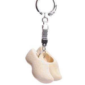 Playwood sleutelhanger houten klompjes