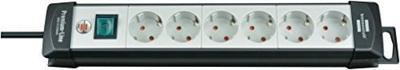 Brennenstuhl Premium-Line stekkerdoos 6-voudig zwart/lichtgrijs 3m H05VV-F 3G1,5 - 1951560100
