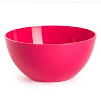 Plasticforte kommetjes/schaaltjes - dessert/ontbijt - kunststof - D17 x H7 cm - fuchsia roze - Kommetjes