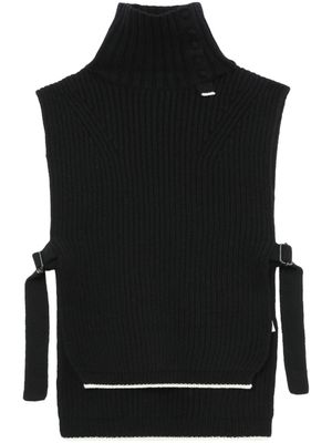 Y's Ribgebreide spencer met col - Zwart