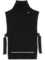 Y's Ribgebreide spencer met col - Zwart - thumbnail