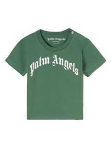 Palm Angels Kids t-shirt en coton à logo imprimé - Vert