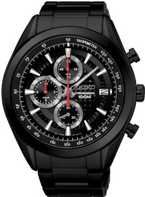 Horlogeband Seiko SSB179P1.8T67-00A0 Staal Zwart 22mm
