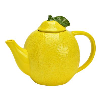 Theepot citroen van keramiek geel (B/H/D) 20x16x12cm