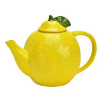 Theepot citroen van keramiek geel (B/H/D) 20x16x12cm