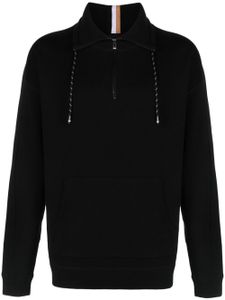 BOSS hoodie en coton mélangé à fermeture zippée - Noir