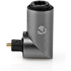 Nedis® Optical Audio Adapter | TosLink Male - TosLink Female | 90° Angled | Aluminium