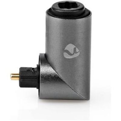 Nedis® Optical Audio Adapter | TosLink Male - TosLink Female | 90° Angled | Aluminium