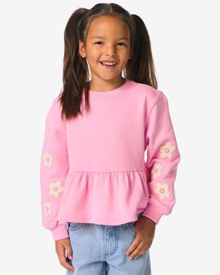 HEMA Kindertrui sweatstof bloemen roze (roze)