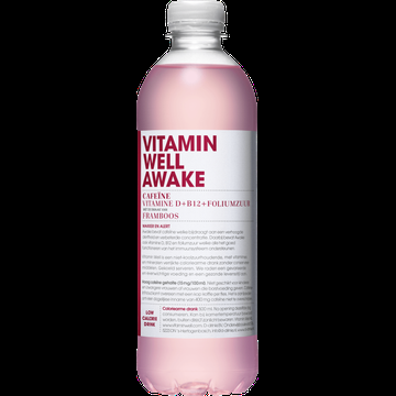 Vitamin Well Awake Cafeine Vitamine D + B12 + Foliumzuur met de Smaak Van Framboos 500 ml bij Jumbo