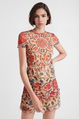 Gelaagde jurk met bloemen - MATERIAL FINISHES - L Gelaagde jurk met bloemen - MATERIAL FINISHES - L