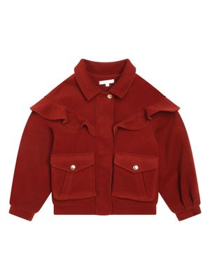 Chloé Kids veste zippée à volants - Rouge