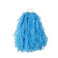 Cheerball - met ringgreep - blauw - 28 cm - pompom - Cheerleader verkleed accessoires