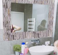 Spiegel frame steen textuur zelfklevende spiegelsticker - thumbnail