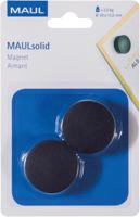 MAUL magneet Solid, 38 mm, trekkracht 2,5 kg, blister van 2 stuks, zwart