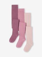 Set van 3 Oeko-Tex®-meisjesleggings oudroze