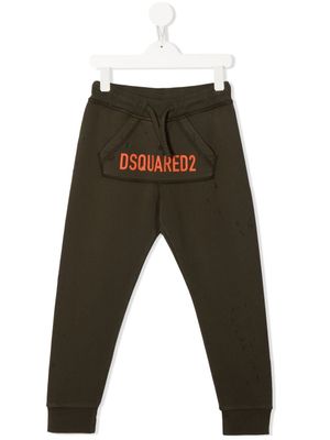 DSQUARED2 KIDS pantalon de jogging à logo imprimé - Vert