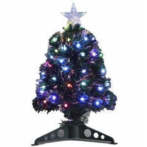 Fiber optic kerstboom/kunst kerstboom met gekleurde lampjes 45 cm