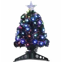 Fiber optic kerstboom/kunst kerstboom met gekleurde lampjes 45 cm - thumbnail