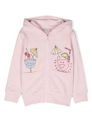Stella McCartney Kids hoodie zippé à imprimé graphique - Rose