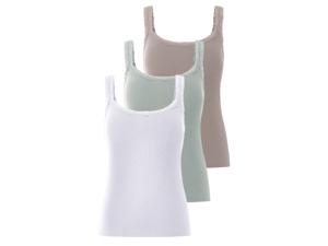 esmara 3 dames tops (grijs/mint/wit, M (40/42))
