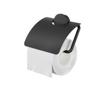 Toiletrolhouder Geesa Opal | Met klep | Zwart