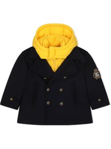 Dolce & Gabbana Kids caban en laine à gilet matelassé - Bleu