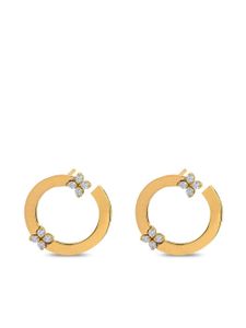 Roberto Coin boucles d'oreilles Love in Verona en or 18ct serties de diamants