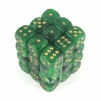 Chessex Vortex Green/gold D6 12mm Dobbelsteen Set (36 stuks) - thumbnail