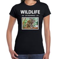 Koala t-shirt met dieren foto wildlife of the world zwart voor dames - thumbnail