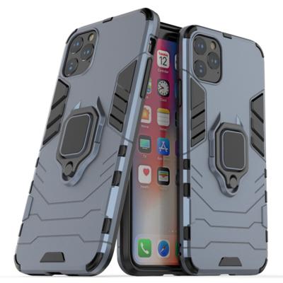 Panther PC + TPU schokbestendige beschermhoes met magnetische ring houder voor iPhone XI Max (2019) (grijs)