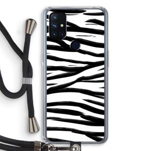 Zebra pattern: OnePlus Nord N10 5G Transparant Hoesje met koord