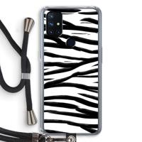 Zebra pattern: OnePlus Nord N10 5G Transparant Hoesje met koord - thumbnail