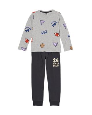 HEMA Kinderpyjama Sport Grijsmelange (grijsmelange)