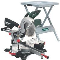 Metabo kgs 254 m afkortzaag + ums onderstel | 1800 watt met trekfunctie - 690618000