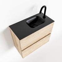 Toiletmeubel Mondiaz Ada | 60 cm | Meubelkleur Washed oak | Lex wastafel Urban Rechts | 1 kraangat