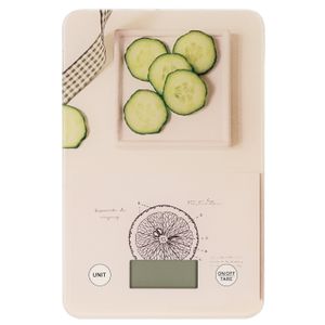 Digitale keukenweegschaal met komkommer druk RVS 23 x 15 cm   -