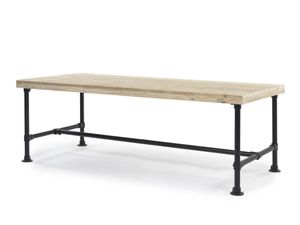 Tafel TUBE steigerhout buizen frame | 220cm x 100cm | Transparante Lak