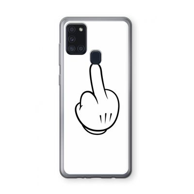 Middle finger white: Samsung Galaxy A21s Transparant Hoesje
