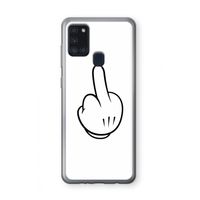 Middle finger white: Samsung Galaxy A21s Transparant Hoesje