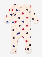 Katoenen babypyjama hart PETIT BATEAU beige, bedrukt - thumbnail