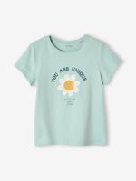 T-shirt met tekst meisjes hemelsblauw