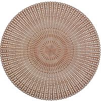 Zeller Placemats - rond - koperkleurig - met gaatjes - 41 cm - onderleggers
